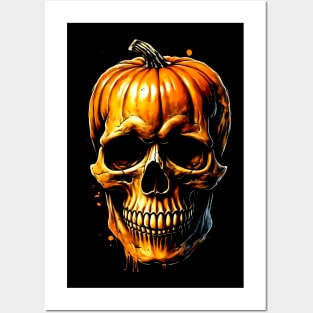 Pumpkin Skull Posters and Art